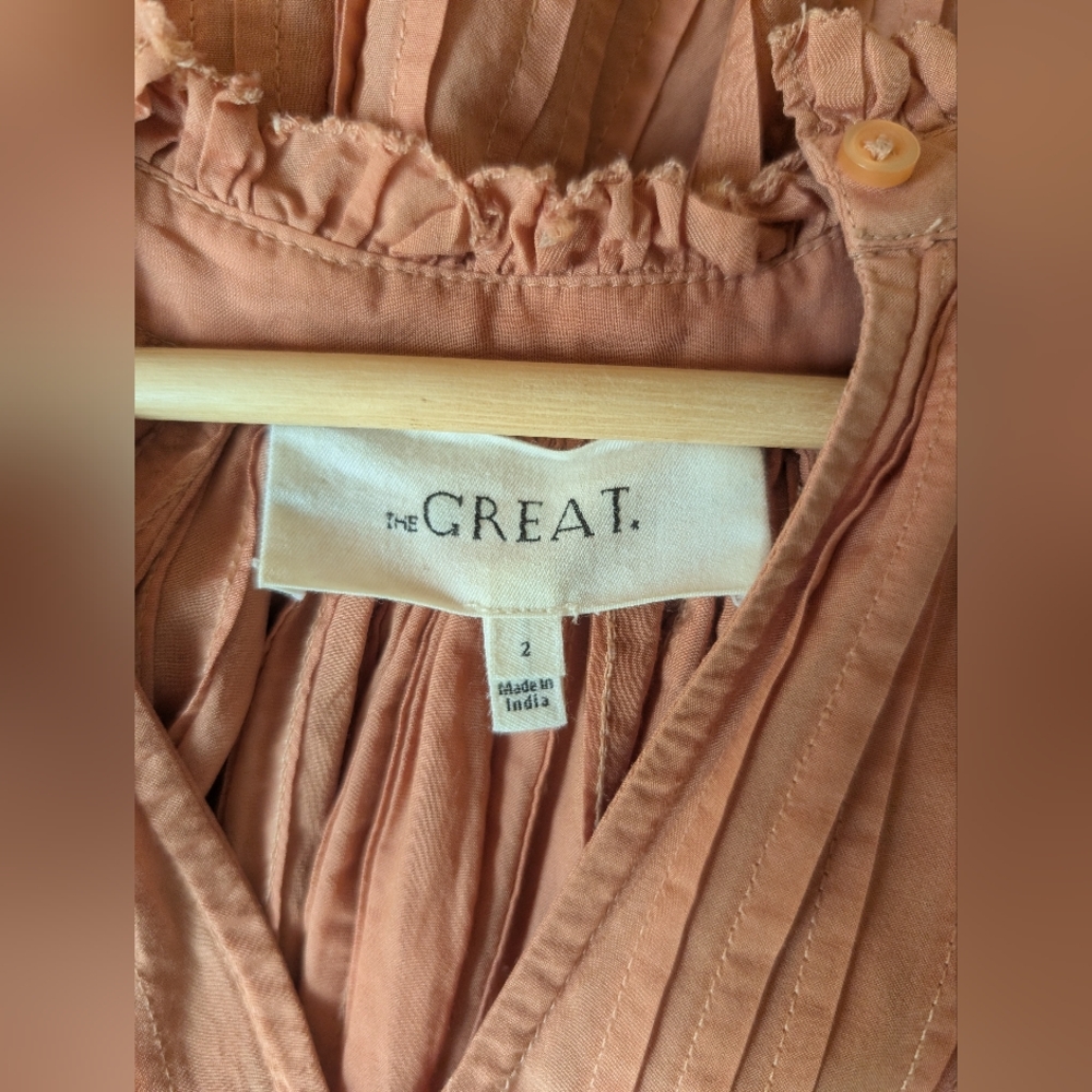 The Great Lightweight Pintuck Blouse - Color Is Terra Cotta - Picture 14 of 14